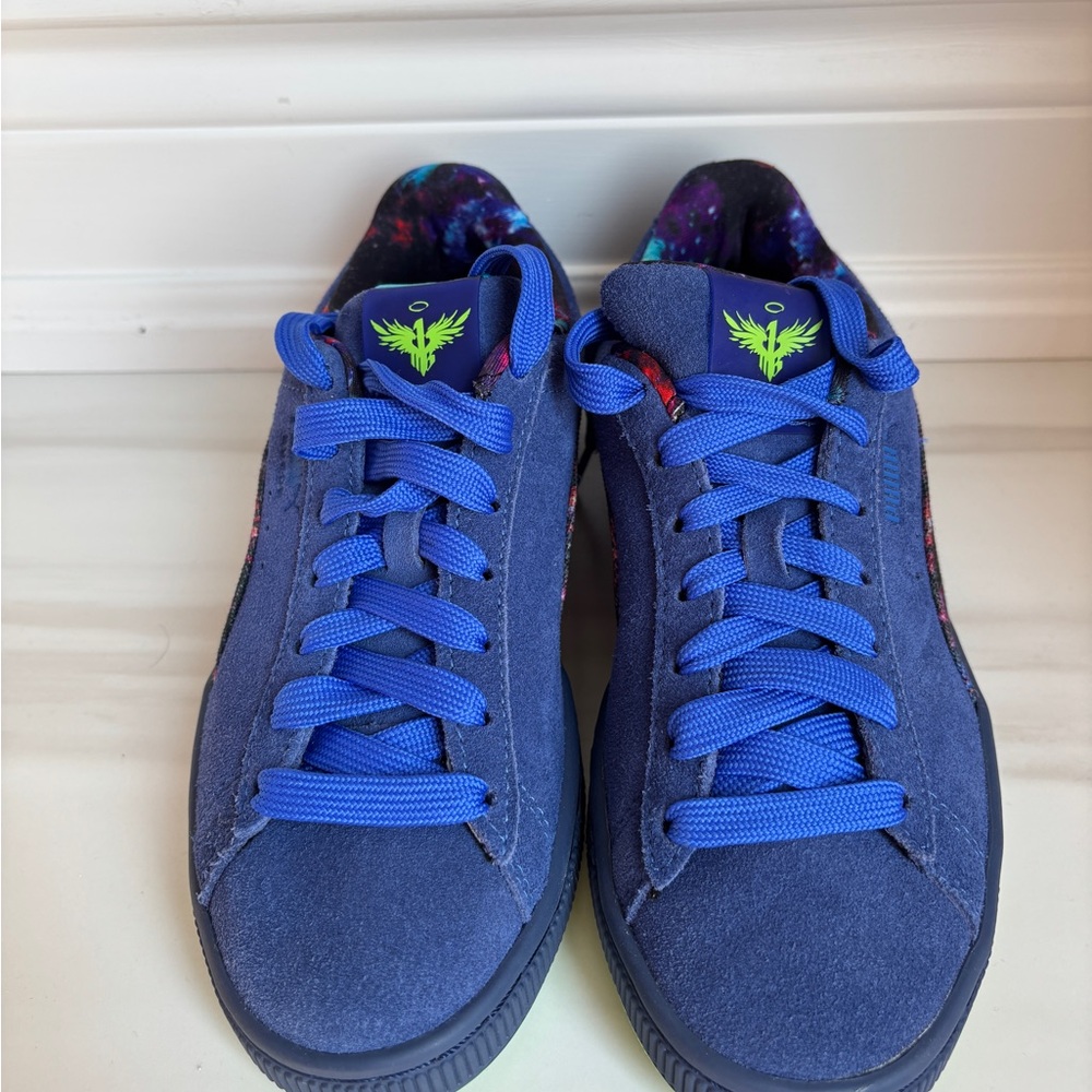 Puma Suede Classic X LaMelo Ball Sneakers Kids 4 Blue Galaxy Shoes